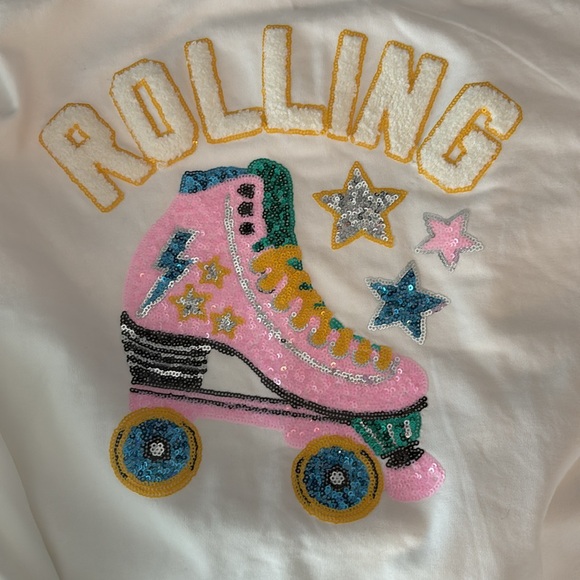 Peach Love California White Roller Skate Sweatshirt - Picture 3 of 4